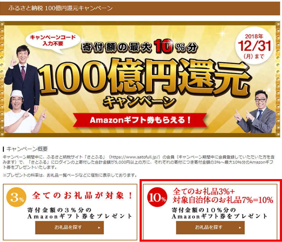 さとふるでふるさと納税すると3 10 がamazonギフト券で還元 田舎サラリーマンが株式配当で楽々放牧生活を目指すブログ
